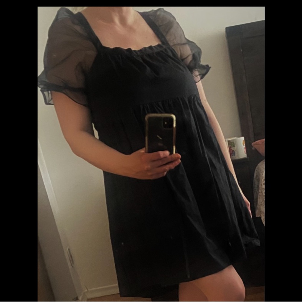 Vici  Lumeire and Black Dress with Sheer Sleeves